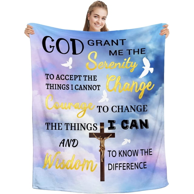 LHSHID Bible Verse I Am with You Always Jesus Blanket Secret Sister Gifts for Women Christian Birthday Gifts for Women Cozy Plush Religious Prayer Blanket 30x40in