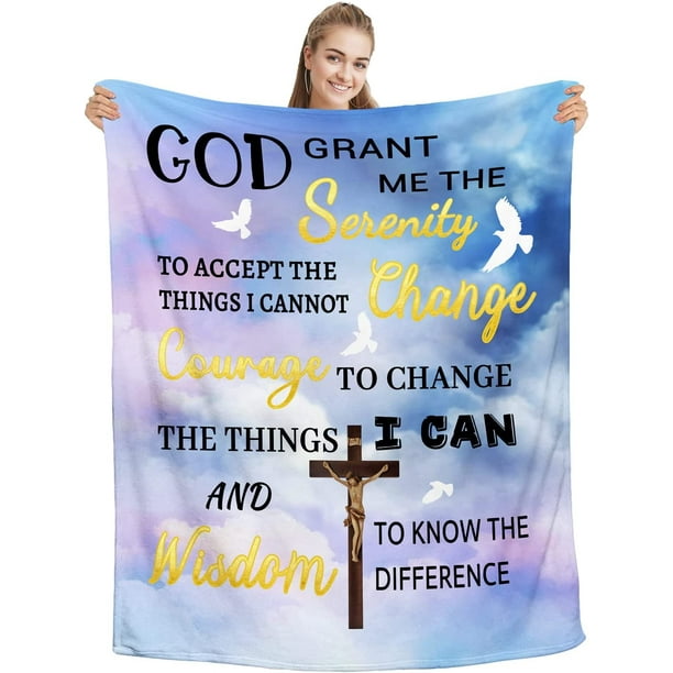 LHSHID Bible Verse I Am with You Always Jesus Blanket Secret Sister Gifts for Women Christian Birthday Gifts for Women Cozy Plush Religious Prayer Blanket 30x40in