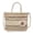 White, variant on Women Sunflower Straw Tote Bag Hand Woven Summer Beach Bag With Detachable Crossbody Strap Hollow Weave Shoulder Handbag For Vacation Travel