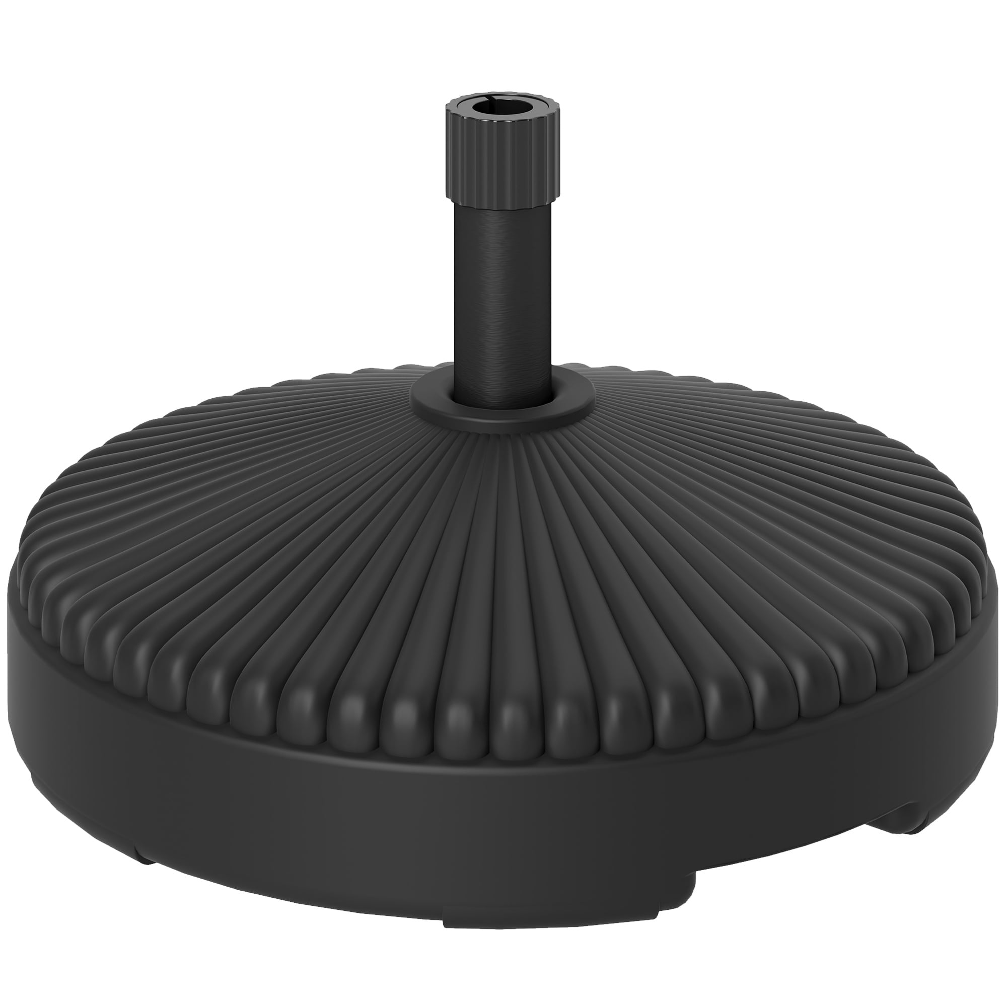 Outsunny Round Patio Umbrella Base Holder Outdoor Umbrella Stand, Filled Up to 62lbs with Stand or 51lbs with Water for Garden Poolside, Black