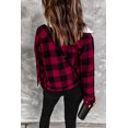 thumbnail image 1 of ABPHQTO Chaqueta De Mujer Con Botones De Felpa Con Estampado De Cuadros Rojos, 1 of 5