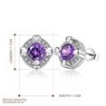 thumbnail image 3 of QQTDFG Sterling Silver Plated Earrings Stud AAA Zirconia Push Back .44" L360-Purple, 3 of 7