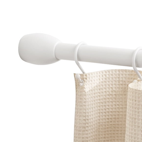 Mainstays Adjustable Shower Curtain Tension Rod, 43" to 72", White