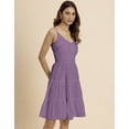 thumbnail image 3 of Moomaya, Knee Length Cotton Dress, Tiered, Casual Cute Summer Dress, 3 of 8