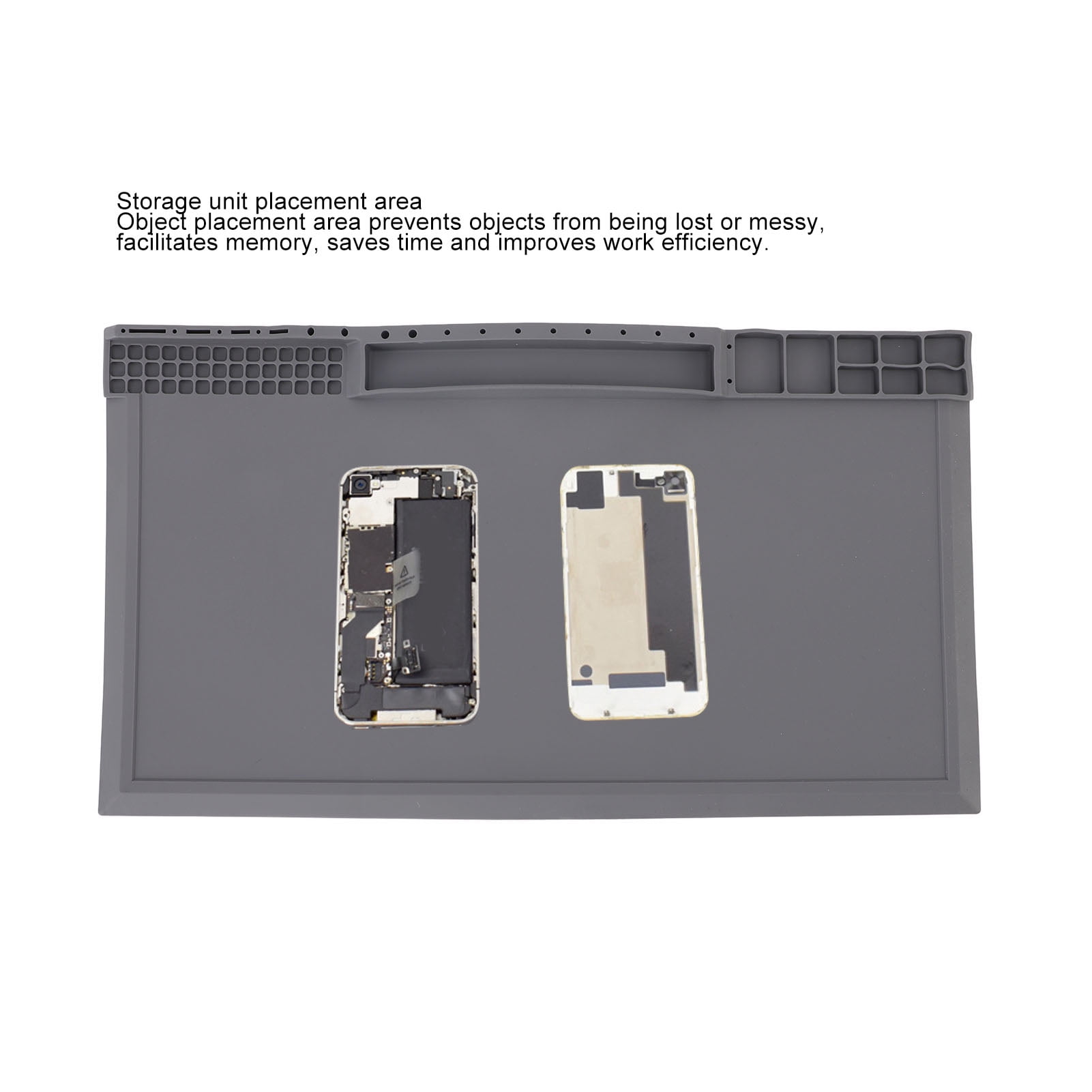 Rupoun Heatproof Silicone Electronics Repair Mat 14.96 Inches / 38 cm With Magnetic Screw Storage For Soldering Iron Station Works [cite: 1, 12]