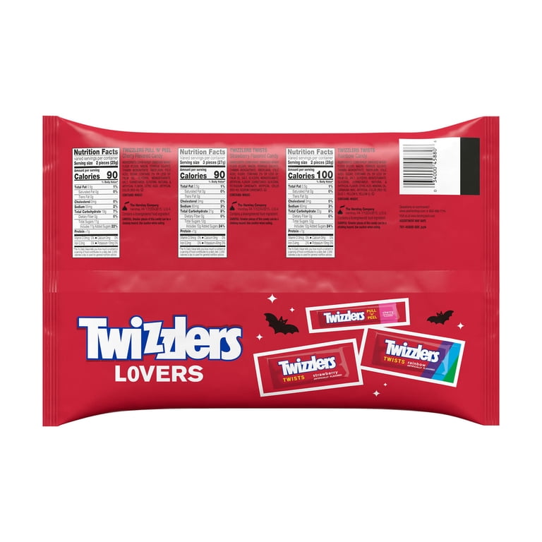 Twizzlers, Assorted Fruit Flavored Chewy Candy, Bag 25.3 oz, 60