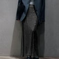 thumbnail image 2 of Women Sequin Skirt Sparkly High Waist Solid Long Ankle Skirt Fashion High Waist Solid Midi Skirt Women Holiday Work Party Skirts, 2 of 6