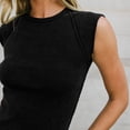 thumbnail image 5 of Summer Tops for Women Cap Sleeve Slim Ribbed Knit Basic Casual Sleeveless Tank Top, 5 of 6