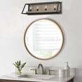 thumbnail image 6 of Kira Home Rutledge 24" Rectangle 4-Light Farmhouse Vanity / Bathroom Light, Gray Oak wood + Sandblasted Black, 6 of 7