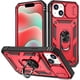 thumbnail image 1 of Funda para iPhone 14 Plus con tapa deslizante para cámara, protección de grado militar, soporte giratorio de 360°, resistente a golpes, color rojo, 1 of 8