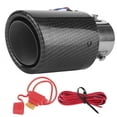 thumbnail image 2 of Tubo de Escape con Punta de Silenciador de Fibra de Carbono con Luz LED Luminosa 14 25 Pulgadas Universal, 2 of 8