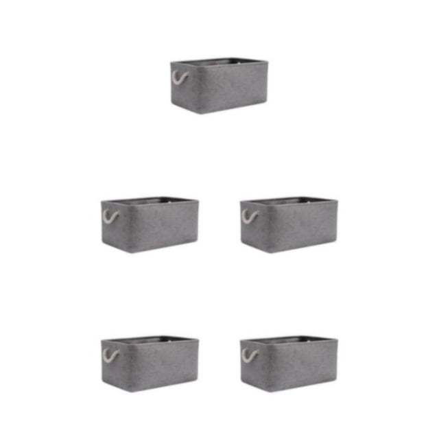 relayinert Conteneur de Rangement pour Organisation et Poignée en Corde Robuste Boîte de Rangement Pliable Gris (31*21*13) 5ensemble