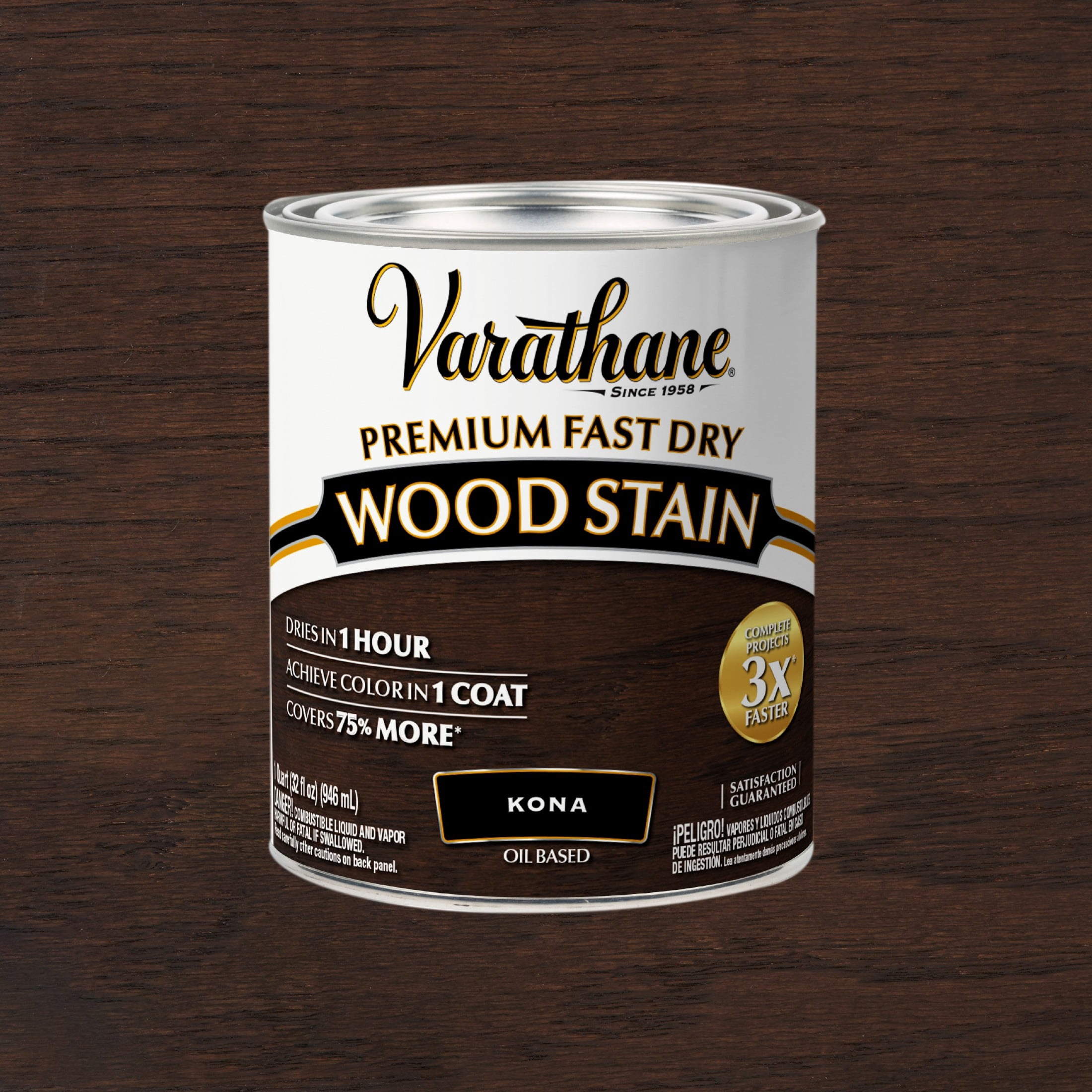 (4 pack) Kona, Varathane Premium Fast Dry Wood Stain-262010, Quart
