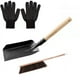 thumbnail image 1 of Juego de cepillo y pala para cenizas de chimenea, juego de cepillo y pala para carbón de metal mejorado, herramientas grandes para chimenea con guantes de silicona, 1 of 5