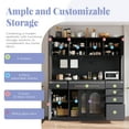 thumbnail image 5 of Harper & Bright Designs Freestanding Kitchen Pantry Storage Cabinet with Drawers and Shelves, Large Kitchen Hutch with Door Towel Rack Power Outlet, Black, 5 of 17