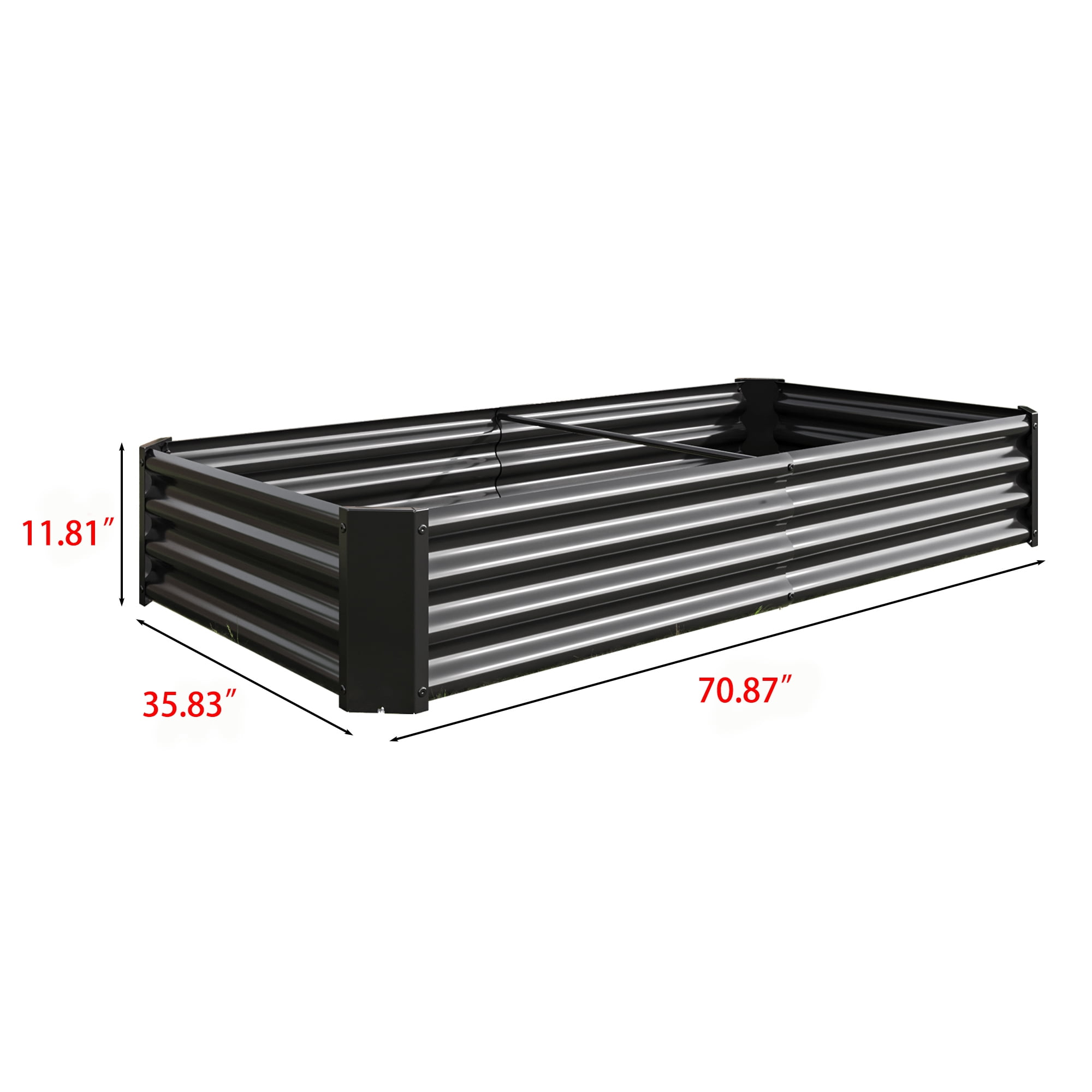 6 ft. x 3 ft. Raised Garden Bed Galvanized Planter Box Outdoor, Rot-Resistant Metal Garden Bed Planter for Vegetables