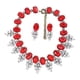 thumbnail image 4 of Conjunto de collar y pendientes para boda, joyería nupcial, aleación, acrílico, accesorios de vestir Rojo, 4 of 9