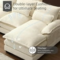 thumbnail image 6 of BISHE U-Shaped Sectional Cloud Sofa, 110" Chenille Modular Couch with Double Chaise, 4-Seater Comfy Sleeper Sofa for Living Room, Modern Oversized Upholstered Furniture, Beige, 6 of 6