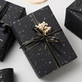 thumbnail image 2 of Wrapping Paper Roll - 17in x 16.5Ft - Luxury Thick Black Gold Foil Flakes Marvelous Satin Texture Matte Gift Wrap Paper for Birthdays, Anniversaries, Christmas, Father's Day, 2 of 8
