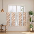 thumbnail image 3 of Orange Gray Botanical Kitchen Curtains, Pastoral Spring Summer Leaf Aesthetics Light Filtering Window Curtain Panels, 2Pcs Rod Pocket Window Treatments Set for Cabin Bathroom Bedroom 52x45 Inches, 3 of 9