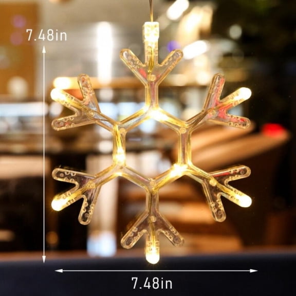 Christmas Window LED Light With Sucker Battery Power Warm Atmosphere Hanging Ornament Festival Decoration