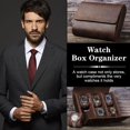 thumbnail image 3 of 6 Grids Nubuck Leather Watch Box Display Case Holder Storage L7P0 Glass E2C2, 3 of 7