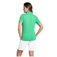 thumbnail image 2 of IBKUL Women's Short Sleeve Zip Mock Neck Shirt, Color: Green, Size: 2XL, 2 of 4