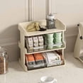 thumbnail image 4 of Plastic TeaBag Storage, Tea Caddy Box Containers Rack Shelf with Partition for Coffee Sugar Packets Capsule, Multilayer Countertop Organizer Holder for Kitchen Pantry Cabinet Bar, 4 of 7