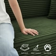 thumbnail image 4 of 78" Convertible Sofa Bed, Corduroy Deep Seat Folding Pull Out Couch with Pillows, No Assembly Modern Boneless Couch Compression Sofa in Box, Floor Sofa with Storage Pocket for Living Room, 4 of 8