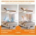 thumbnail image 3 of 42 Inch Ceiling Fan with Light and Remote, Modern Flush Mount Low Profile Fan, 6 Speed Reversible DC Motor, Dimmable LED for Bedroom Farmhouse Patio Indoor Outdoor, 3 of 10