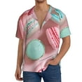 thumbnail image 3 of Fotbe Pastel Macarons Delight print Short Sleeve Button Down Shirts for Men Casual Summer Beach Wrinkle Free Shirt-X-Large, 3 of 7