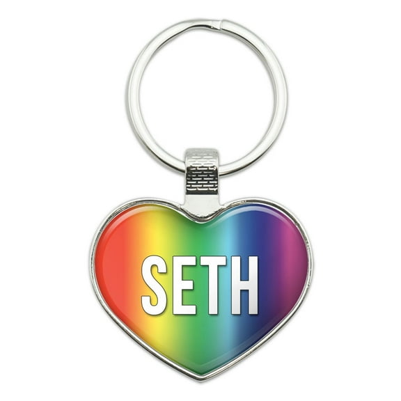 Seth I Love Name Heart Metal Key Chain