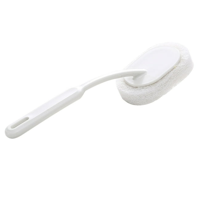 Cepillo de limpieza de baño de mango largo: paño esponja engrosado para azulejos, bañera y suelo, mango de 30,5", limpieza rápida con espuma