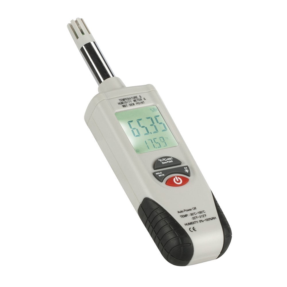 Mengshen Digital Psychrometer - Handheld Backlight Temperature Humidity Meter Gauge with Dew Point and Wet Bulb Temperature - Battery Included, M350