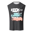 thumbnail image 5 of Beach Tank Tops for Men Sun Salt Sand Graphic Casual Crewneck Sleeveless Shirt Hawaii Tropical Vacation Tops, 5 of 5