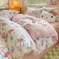 thumbnail image 5 of Hello Kitty Cotton Quilt Cover Sheet Pillow Case Kawaii Anime Children Soft 3/4 Pcs Set Home Fitted Sheets Bedding Article Gifts, 5 of 10