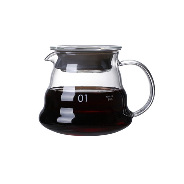 Glass Coffee Server for Drip Coffee Maker, Standard Glass Coffee Carafe, Coffee Pot with Lid, Clear, 01 360ml(12oz)(Only coffee pot)
