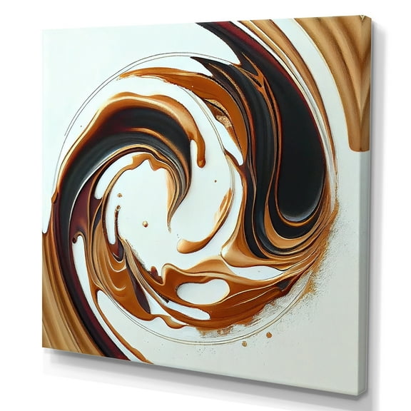 Designart White And Gold Bold Movement III Canvas Wall Art