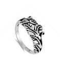 thumbnail image 4 of Oxidized Leaf Filigree Floral Tree Ring .925 Sterling Silver Band Jewelry Female Male Unisex Size 8, 4 of 4