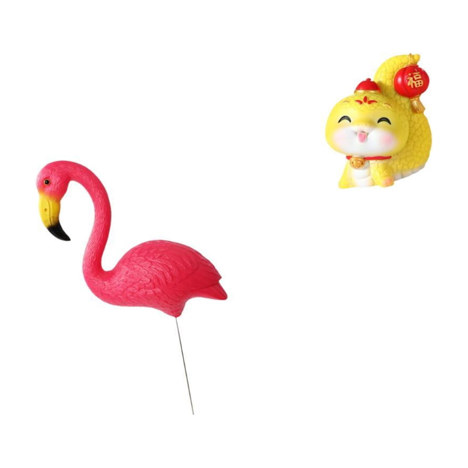 simhoa Flamingo and Snake Garden Figurine Sculpture for Holiday Spring Fairy Yard Art Ornament Tabletop Centerpiece Shelf Decor