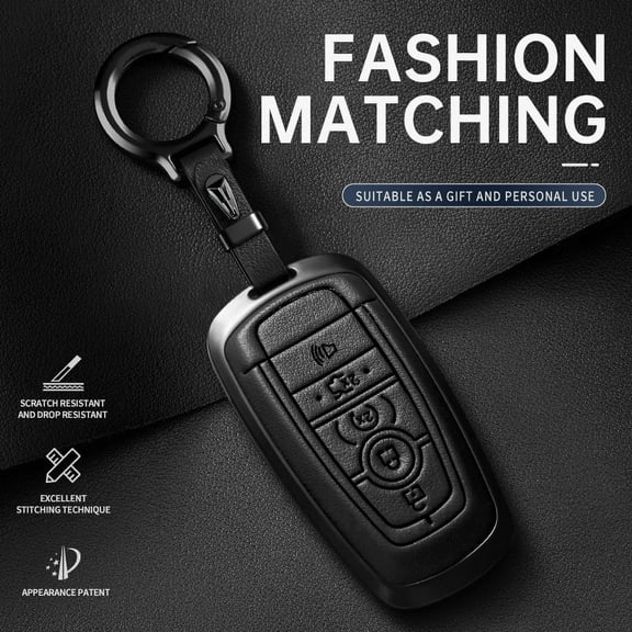 For Ford Key Fob Cover Leather Car Ford Explorer Mustang Fusion Escape F150 F250 F350 F450 F550 Edge Key Case