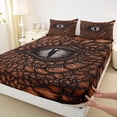 thumbnail image 4 of Erosebridal Dragon Eye Full Size Sheets, Black Brown Bed Sheets, 1 Flat Sheet, 1 Fitted Sheet and 2 Pillowcases, 4 of 5