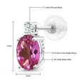 thumbnail image 5 of Gem Stone King 14k White Gold Pink Mystic Topaz Earrings for Women (2.7Cttw, GemstoneNovember Birthstone, Oval 8X6MM, Round 2.5MM), 5 of 5