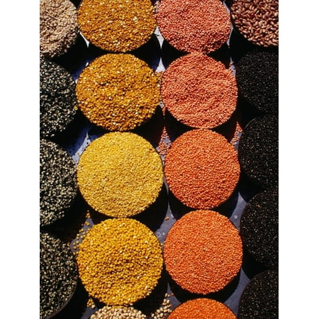 Pulses and Grains at Azadpur Market, Delhi, India Print Wall Art By Richard (Best Pussy Of India)