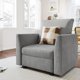 thumbnail image 1 of Moderno gris accent chair con hidden almacenamiento: oversized forrado armchair, detachable armrests, cozy reading chair para sala de estar o dormitorio, 1 of 7