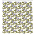 thumbnail image 3 of Floral Shower Curtain, Apple Blossom Branches with Leaves Summer Season Revival Growth Print, Fabric Bathroom Set with Hooks, 69W X 84L Inches Extra Long, Olive Green Lilac Blue, by Ambesonne, 3 of 3