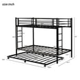 thumbnail image 4 of ENYOPRO Bunkbed with Roll Out Trundle Bed Frame, Twin Over Twin Metal Bunk Bed, Trundle Twin Bunk Bed with Ladders and Guardrails for Guest Room, Space Saving Bedroom Furniture, No Box Springs Needed, 4 of 9