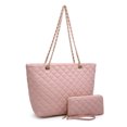 thumbnail image 1 of 2 Piezas Rejilla de Diamantes Bolsa Tote Satchel Bolso de Hombro Para Mujer Bandolera con Cartera XB XIBANG Estándar, 1 of 9