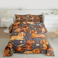 thumbnail image 2 of Castle Fairy Cartoon Dachshund Dogs Bedding Comforter Set 2pcs for Kids Children,Kawaii Animal Pets Twin Comforter Sets Microfiber,Stars Print Breathable Bedding Set,Microfiber Bedroom Decor, 2 of 8