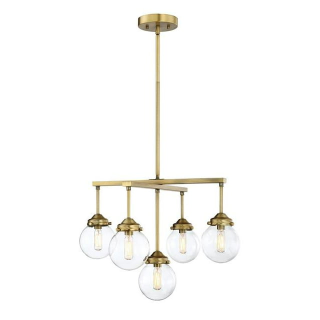 Meridian M10041NB 5 Light Chandelier - Natural Brass